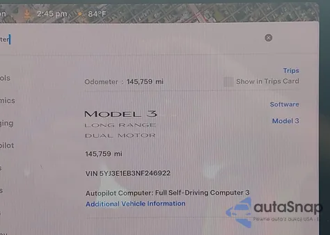 2022 Tesla Model 3 Long Range Dual Motor All-Wheel Drive z USA, uszkodzony, nr VIN 5YJ3E1EB3NF246922